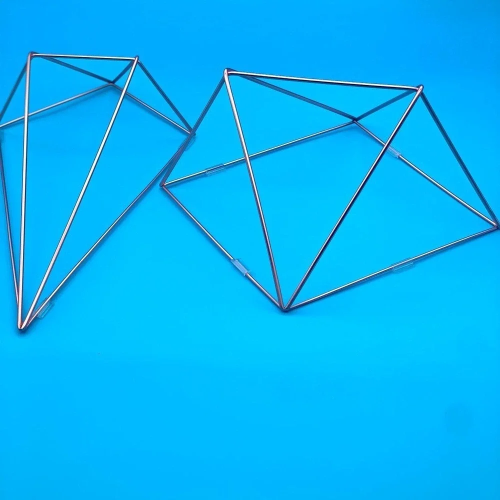 Set of 6 Geometric Terrarium Copper Metal Wire Crystal Shape‎ Centerpiece Decor
